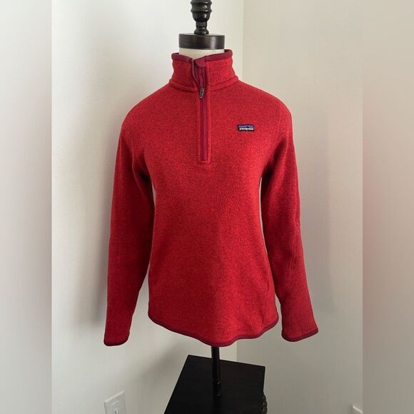 Patagonia Better Sweater 1/4 Zip Pimento Red Pullover Womens Sz Small - Picture 1 of 12